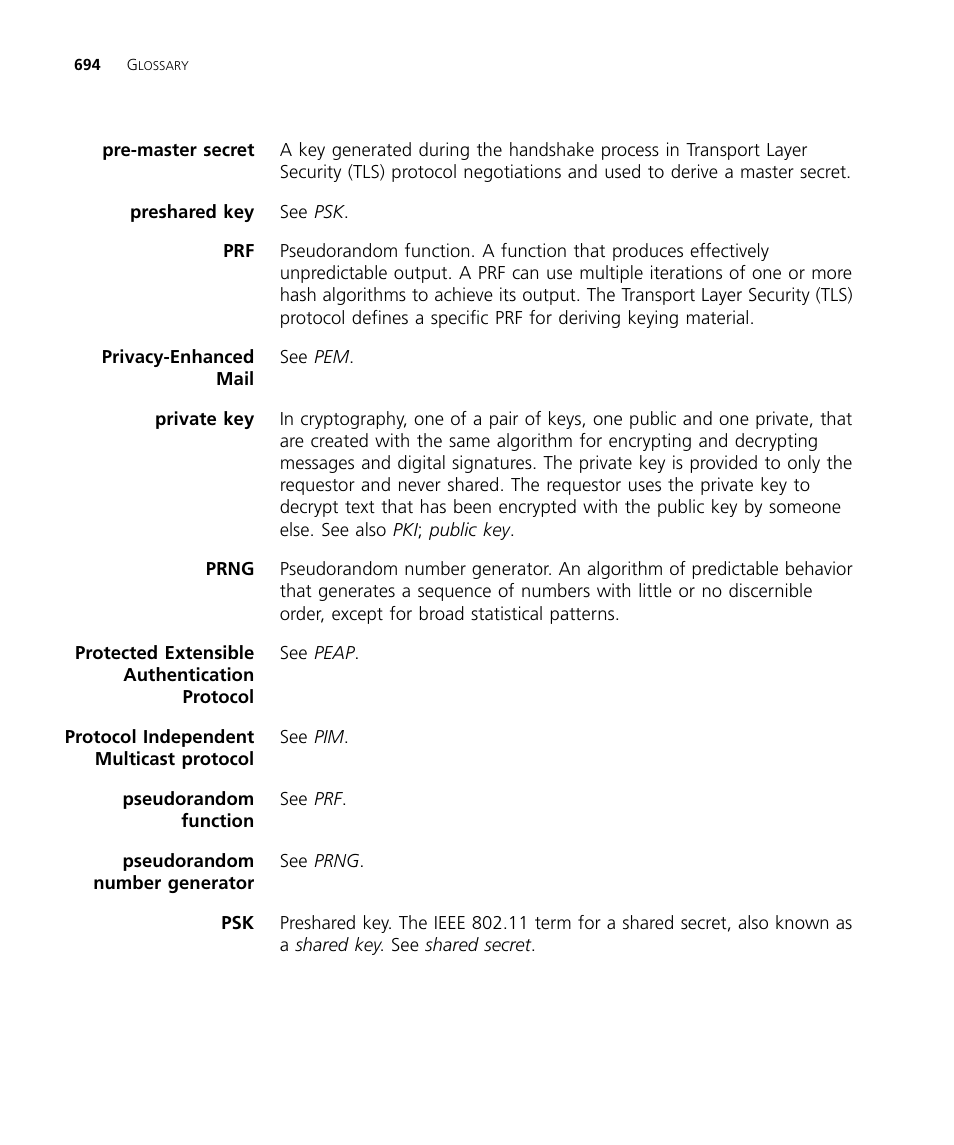 Pre-master secret | 3Com WX4400 3CRWX440095A User Manual | Page 694 / 728