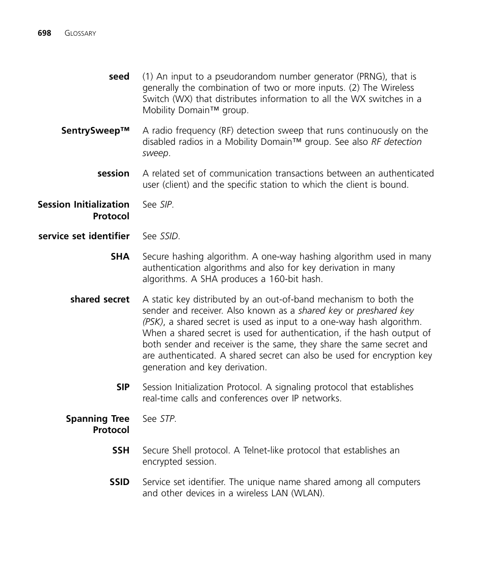Shared secret | 3Com WX4400 3CRWX440095A User Manual | Page 698 / 728