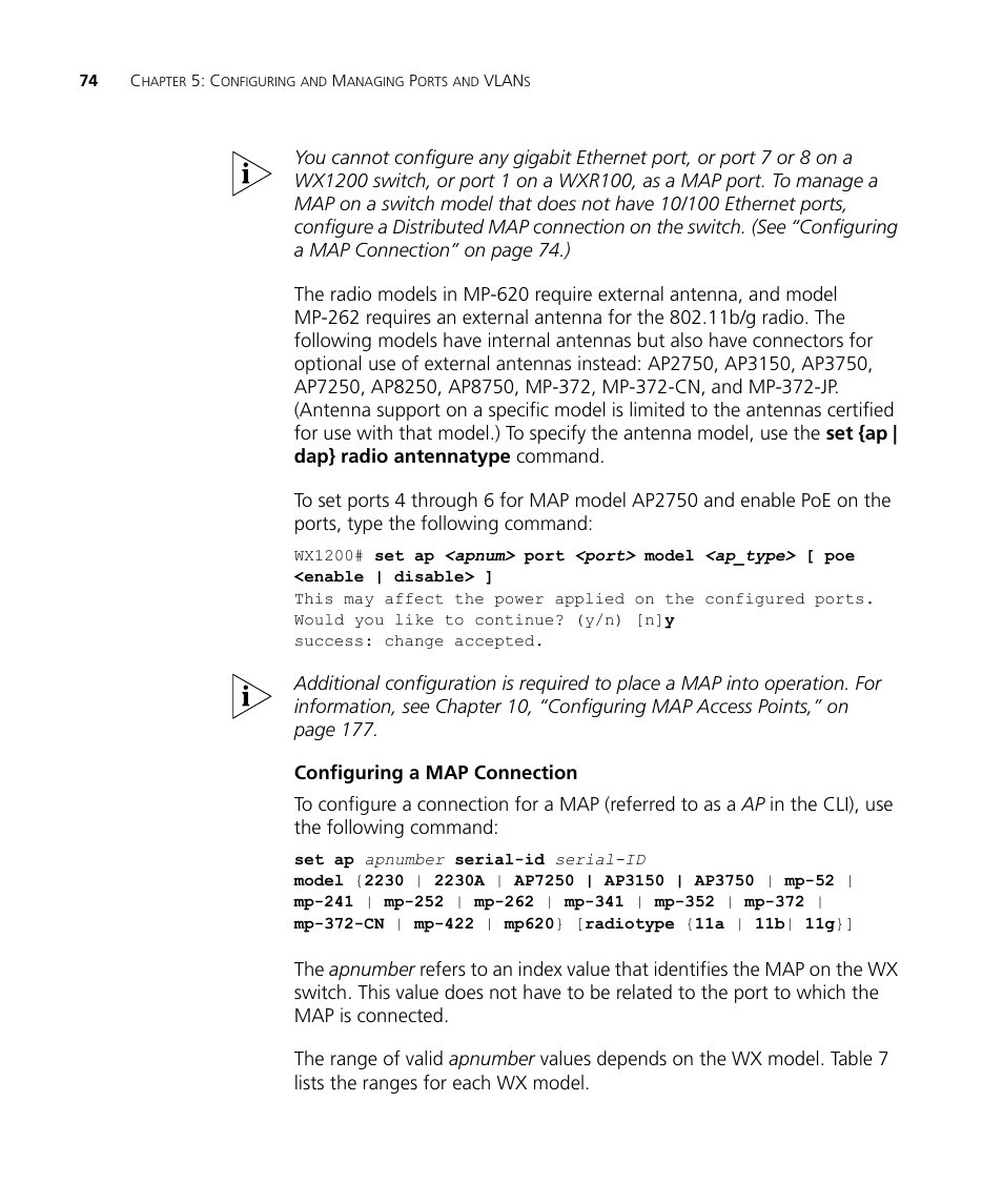 Configuring a map connection | 3Com WX4400 3CRWX440095A User Manual | Page 74 / 728