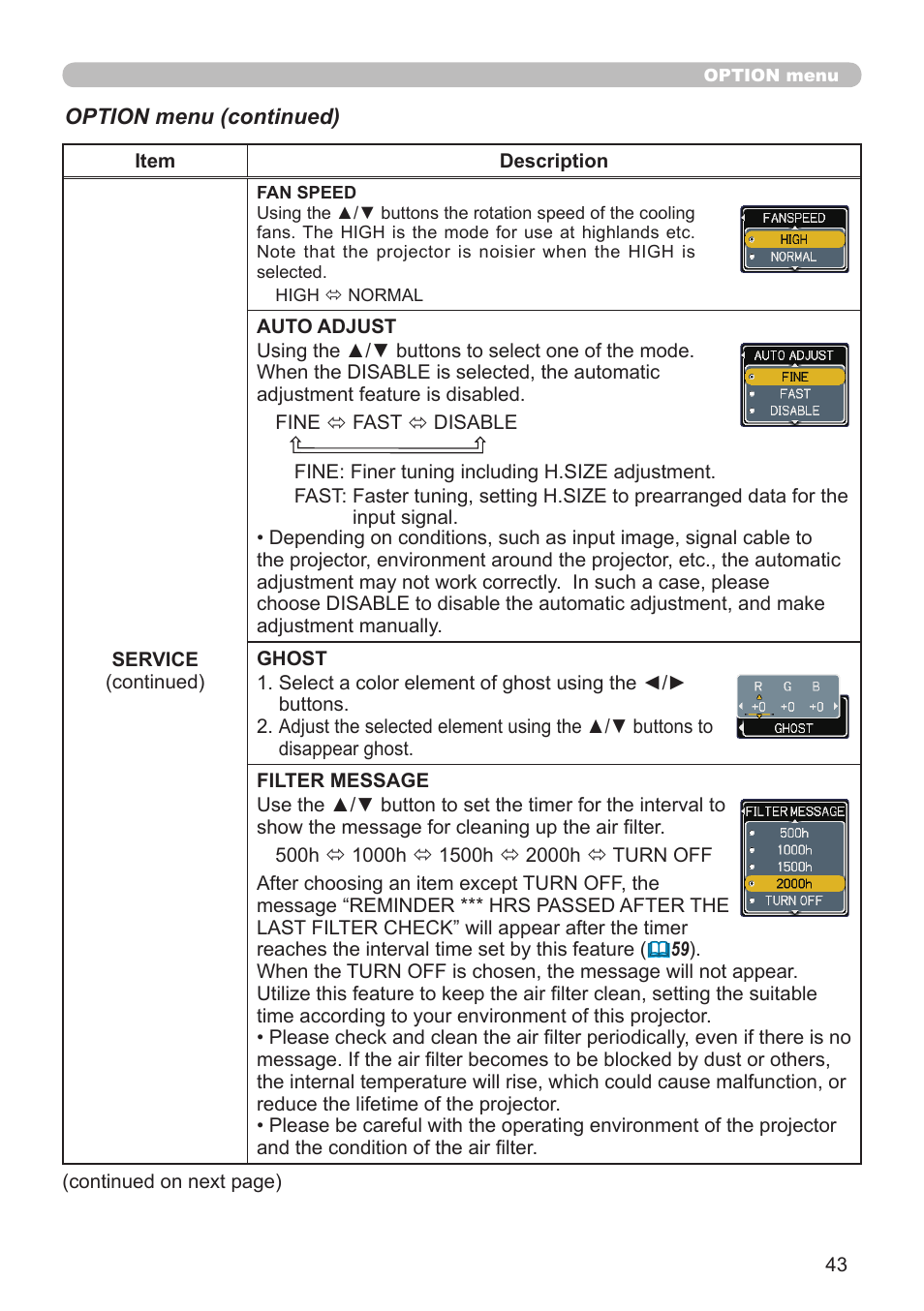 Dukane Projector 8912H User Manual | Page 43 / 66