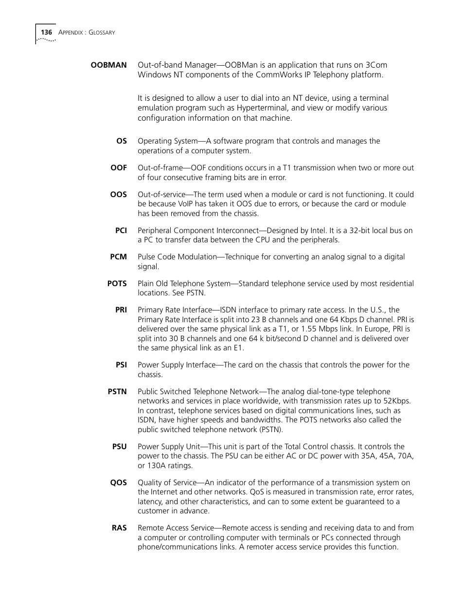 3Com CommWorks 5210 User Manual | Page 136 / 144