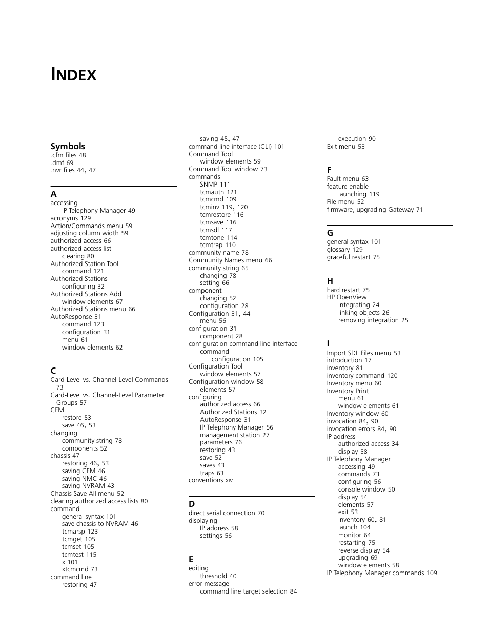 Index, Ndex | 3Com CommWorks 5210 User Manual | Page 141 / 144