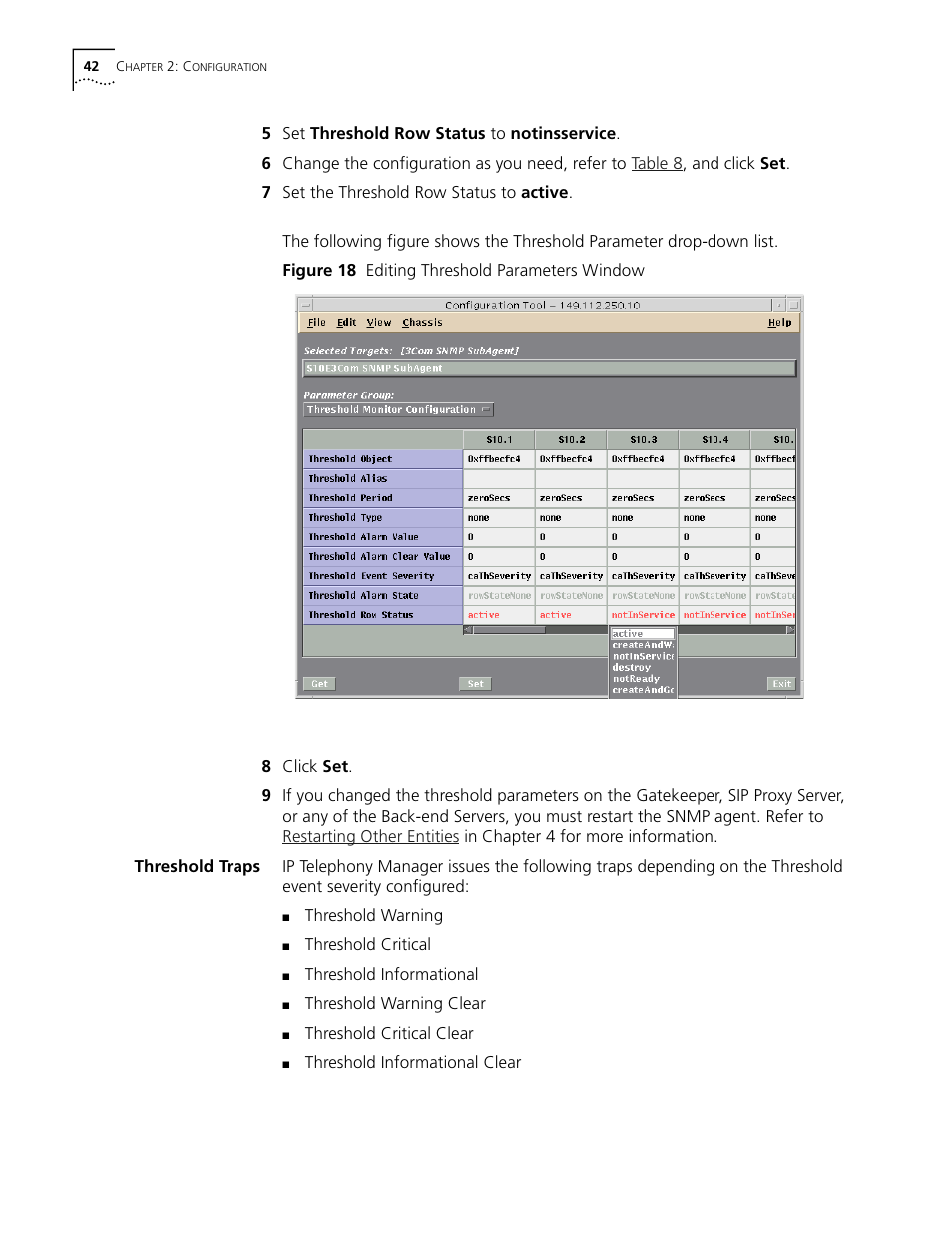 Threshold traps, Figure 18 editing threshold parameters window | 3Com CommWorks 5210 User Manual | Page 42 / 144