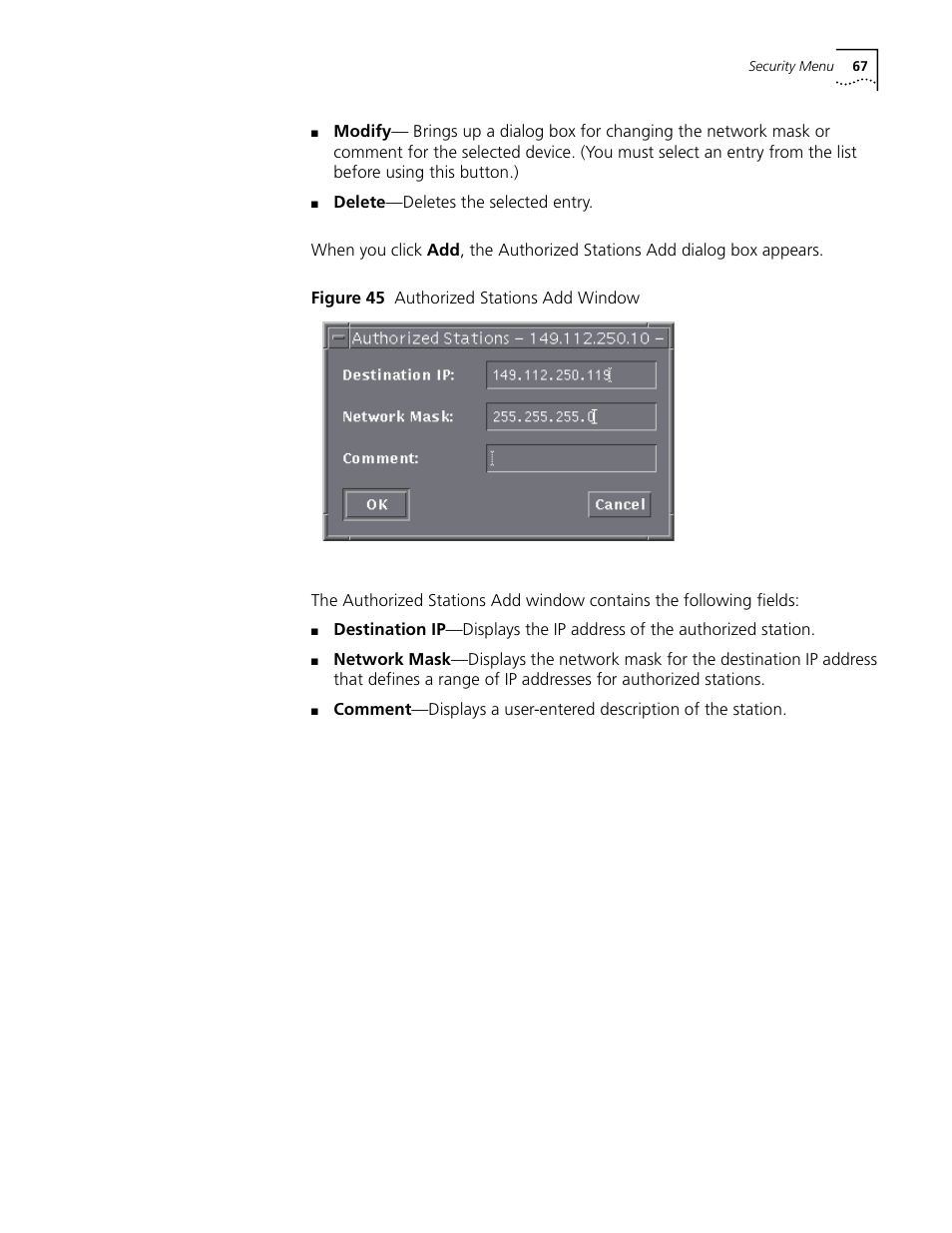 Figure 45 authorized stations add window | 3Com CommWorks 5210 User Manual | Page 67 / 144