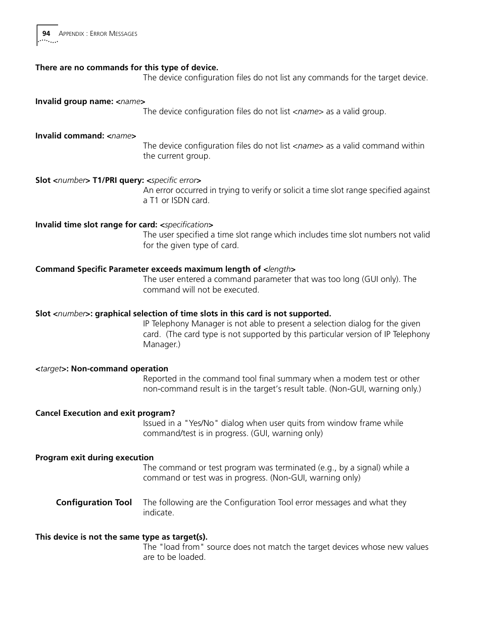 Configuration tool | 3Com CommWorks 5210 User Manual | Page 94 / 144