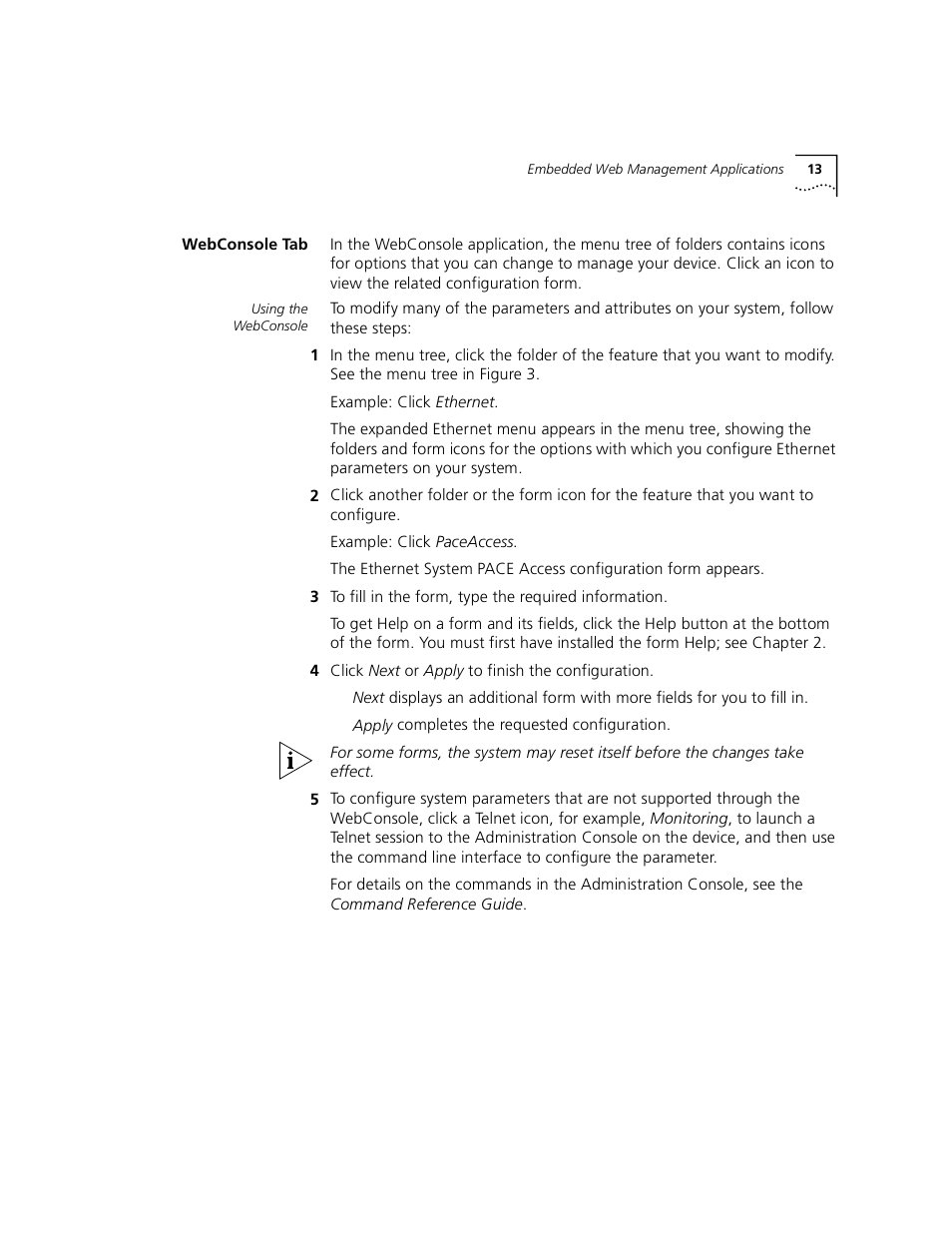 Webconsole tab, See “webconsole tab” o | 3Com 3900 User Manual | Page 13 / 36