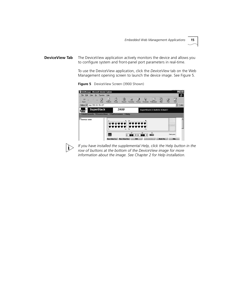 Deviceview tab | 3Com 3900 User Manual | Page 15 / 36