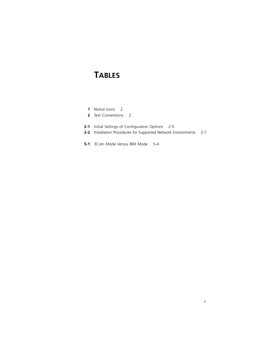 Ables | 3Com 3C319 User Manual | Page 13 / 110