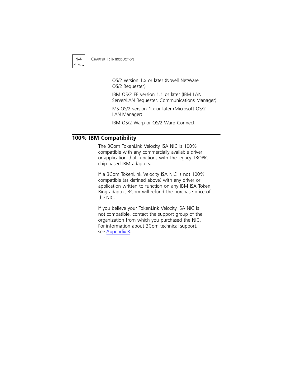 100% ibm compatibility, 100% ibm compatibility 1-4 | 3Com 3C319 User Manual | Page 20 / 110