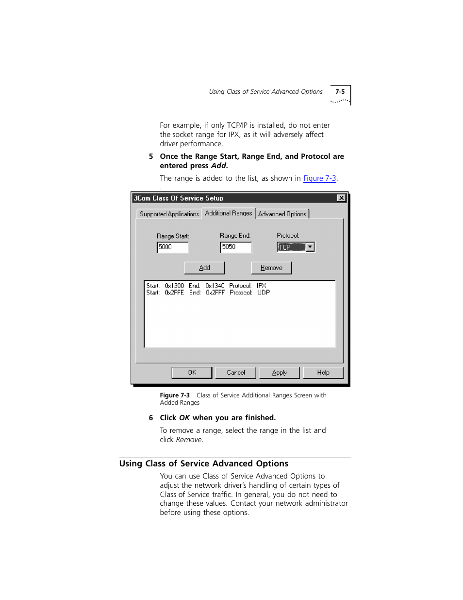 Using class of service advanced options, Using class of service advanced options 7-5 | 3Com 3C319 User Manual | Page 61 / 110