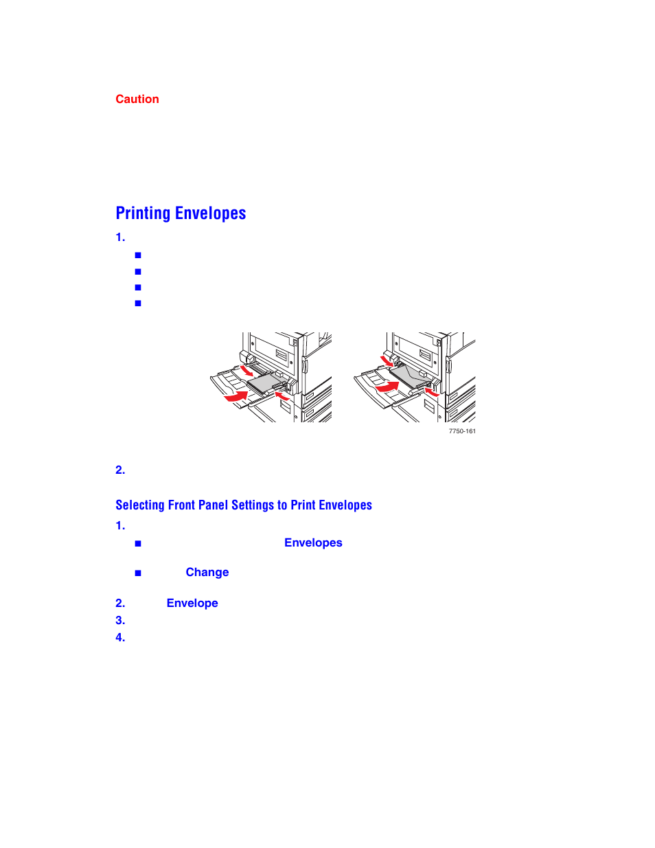 Printing envelopes | Xerox Phaser 7750 User Manual | Page 2 / 2