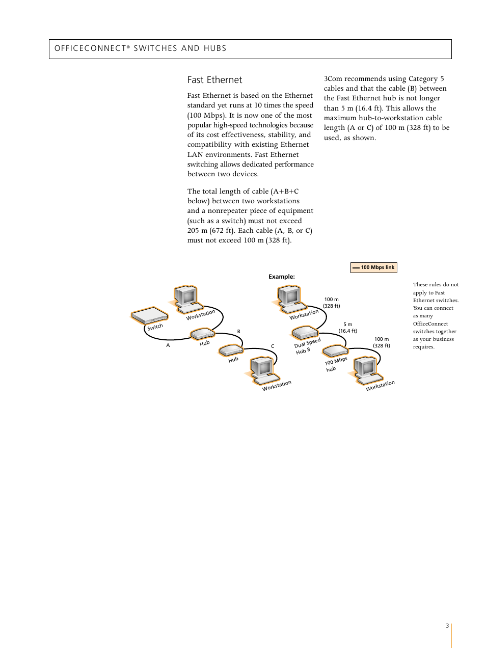 Fast ethernet | 3Com Switches/Hub User Manual | Page 3 / 8