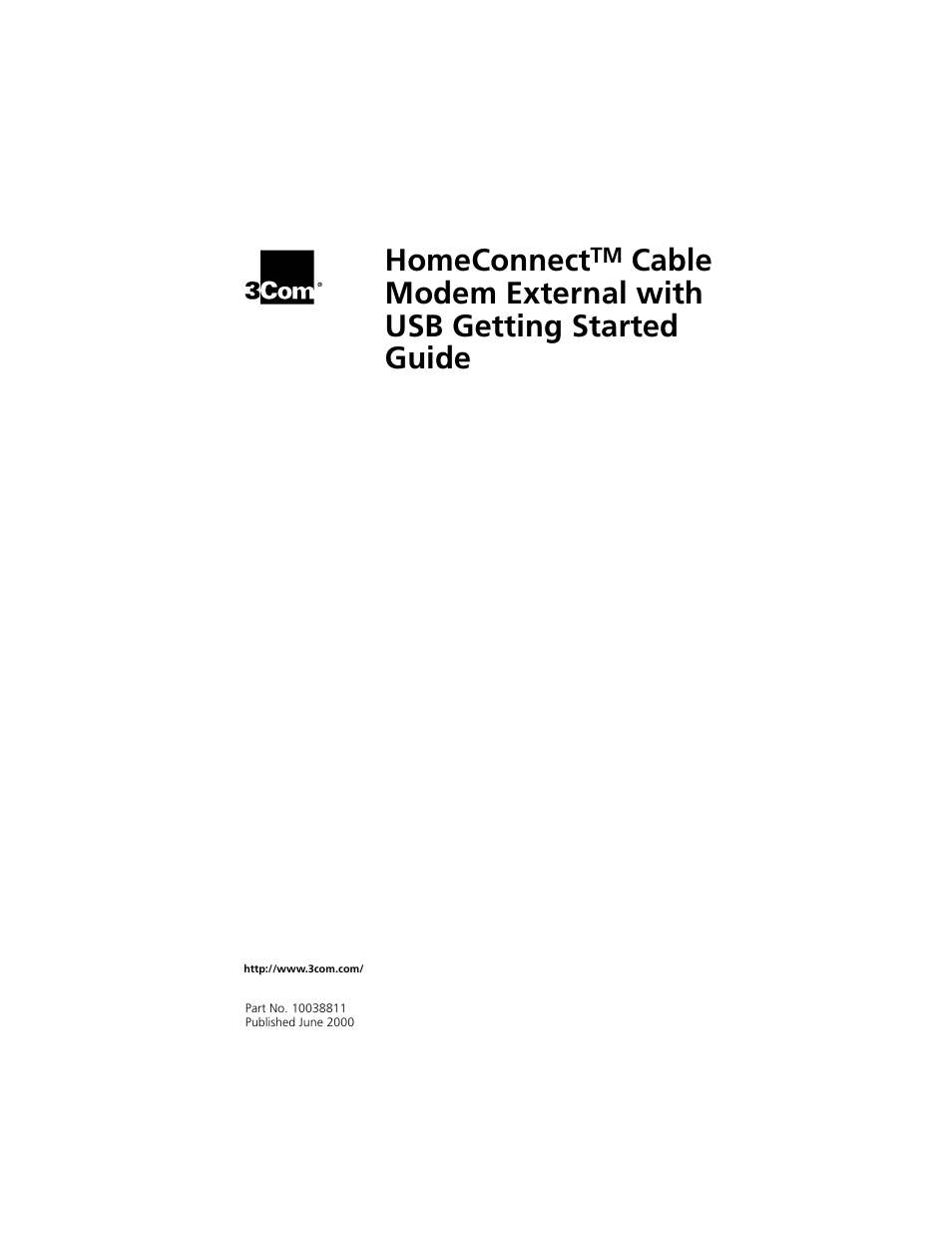 3Com Cable Modem External User Manual | 62 pages