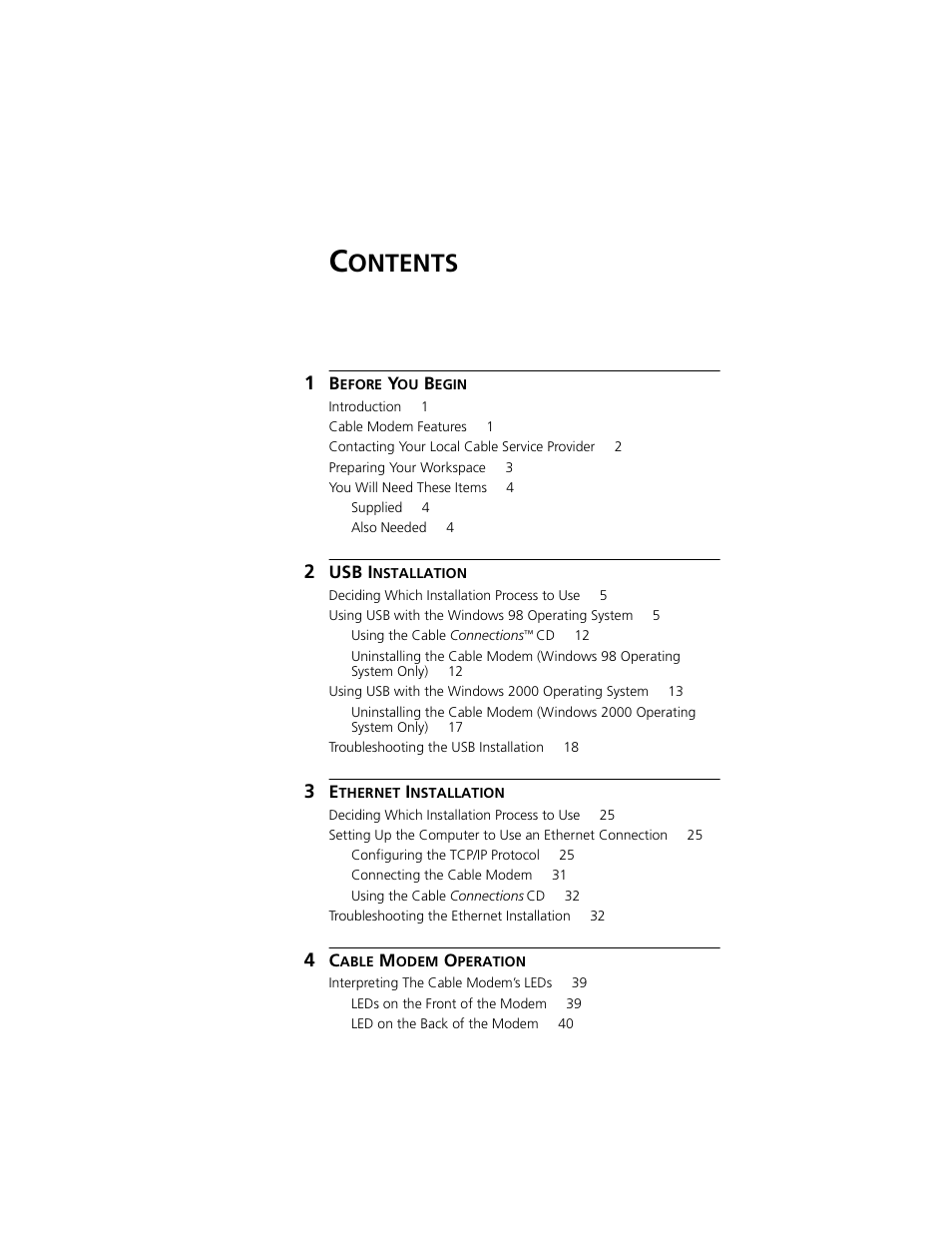 Ontents | 3Com Cable Modem External User Manual | Page 3 / 62