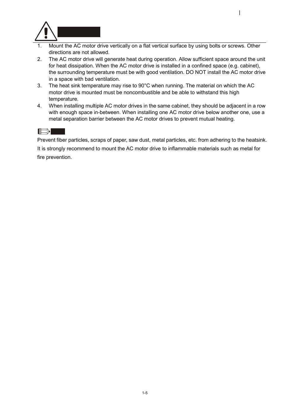 Caution | Delta 1.07 VFD-D D User Manual | Page 11 / 141