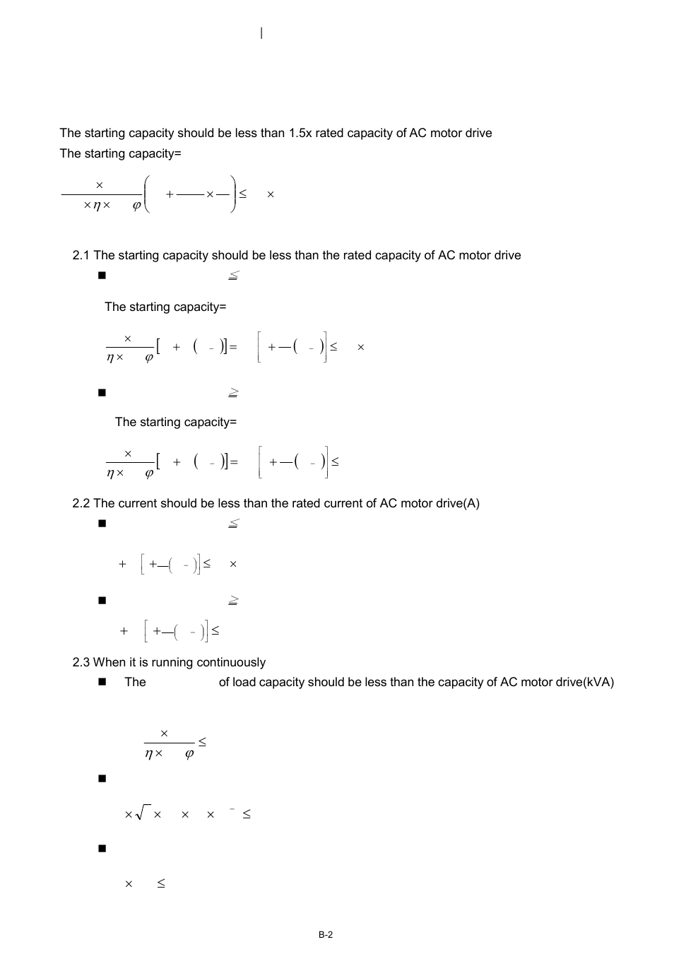 B-1 capacity formulas, When one ac motor drive operates one motor | Delta 1.07 VFD-D D User Manual | Page 136 / 141