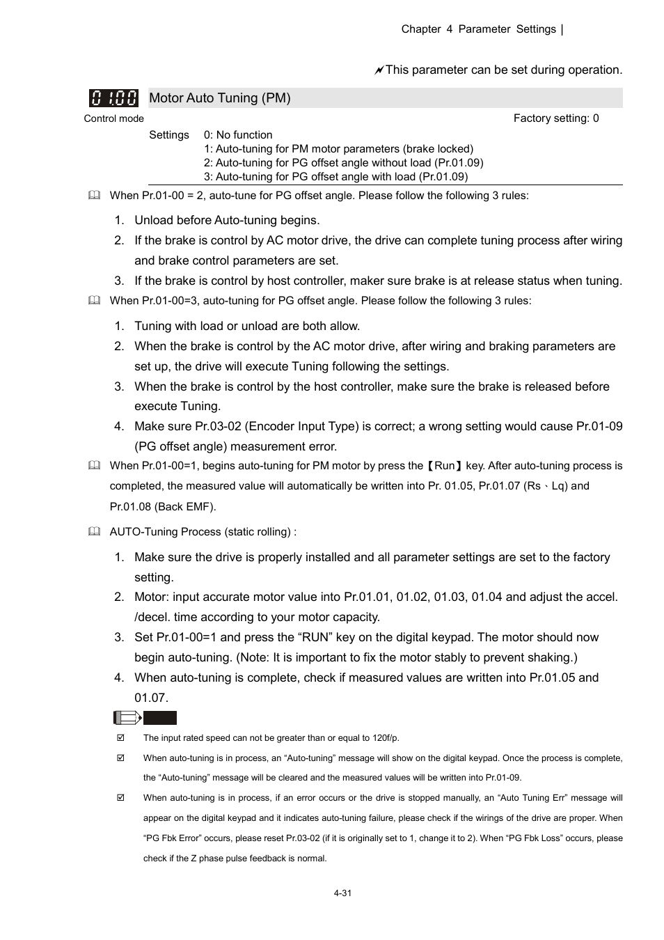 01 motor parameters | Delta 1.07 VFD-D D User Manual | Page 55 / 141