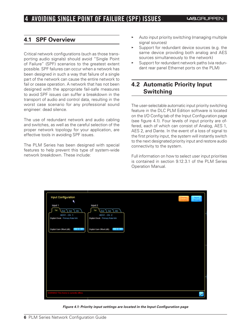 4 avoiding single point of failure (spf) issues, 1 spf overview, 2 automatic priority input switching | 3Com NCG-PLM User Manual | Page 6 / 17