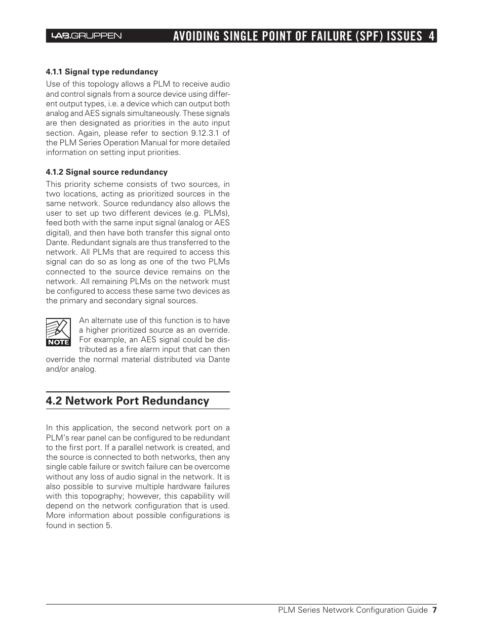 4 avoiding single point of failure (spf) issues, 2 signal source redundancy, Avoiding single point of failure (spf) issues 4 | 2 network port redundancy | 3Com NCG-PLM User Manual | Page 7 / 17