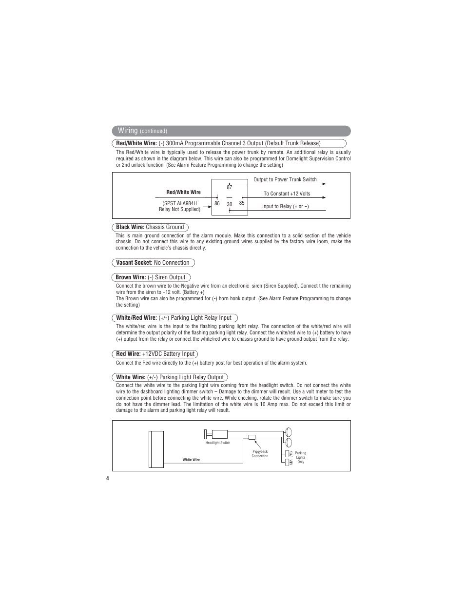 Wiring | Marksman Series X3 User Manual | Page 4 / 12