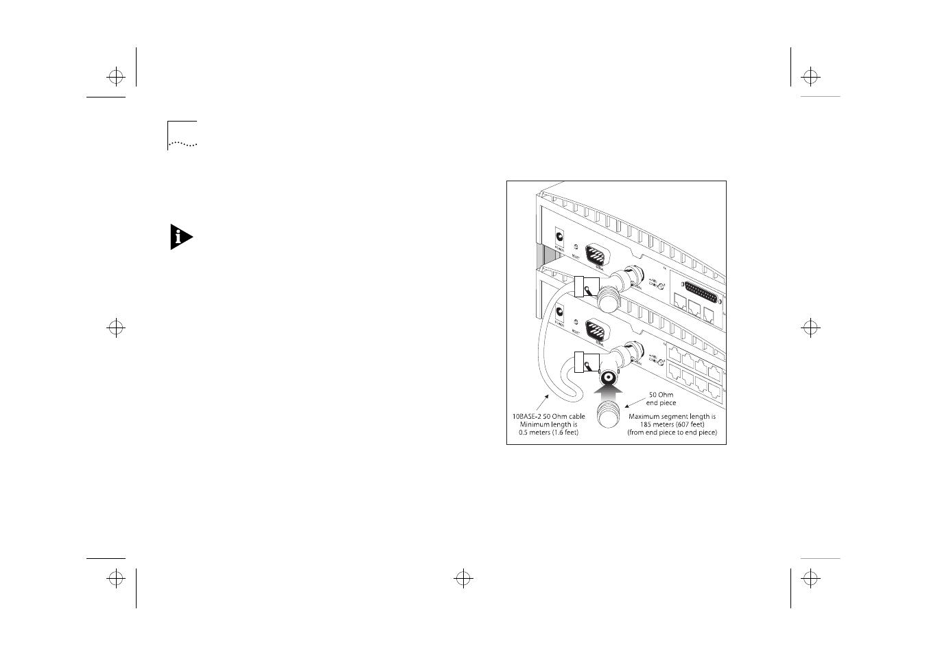 Connecting to your 10base2 lan, Connecting to your 10base2 lan 1-14 | 3Com 520 User Manual | Page 30 / 96