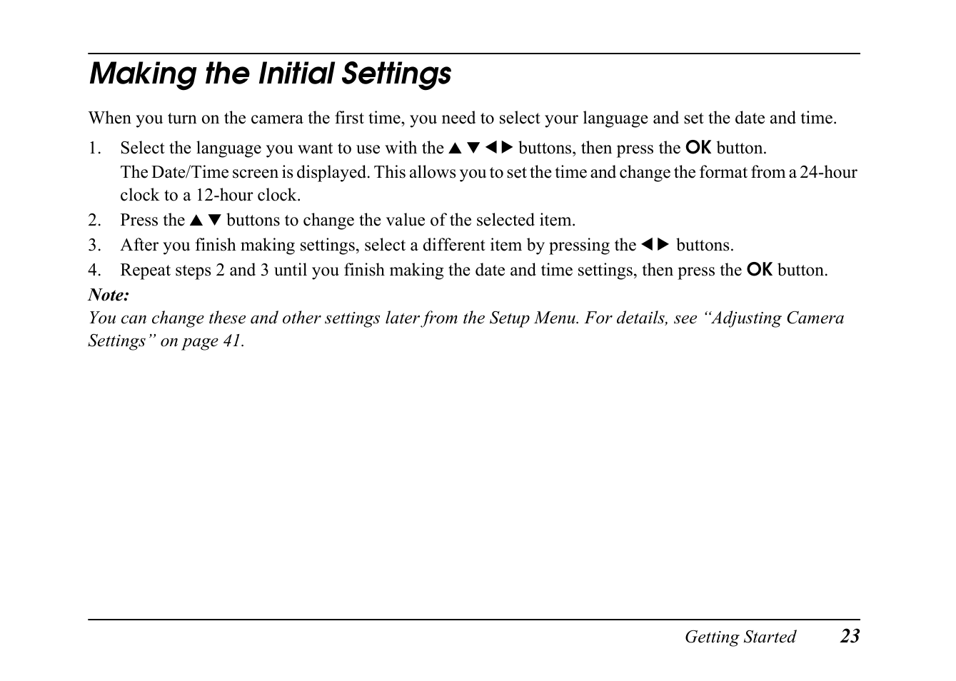 Making the initial settings | Epson PC L-41 User Manual | Page 23 / 94