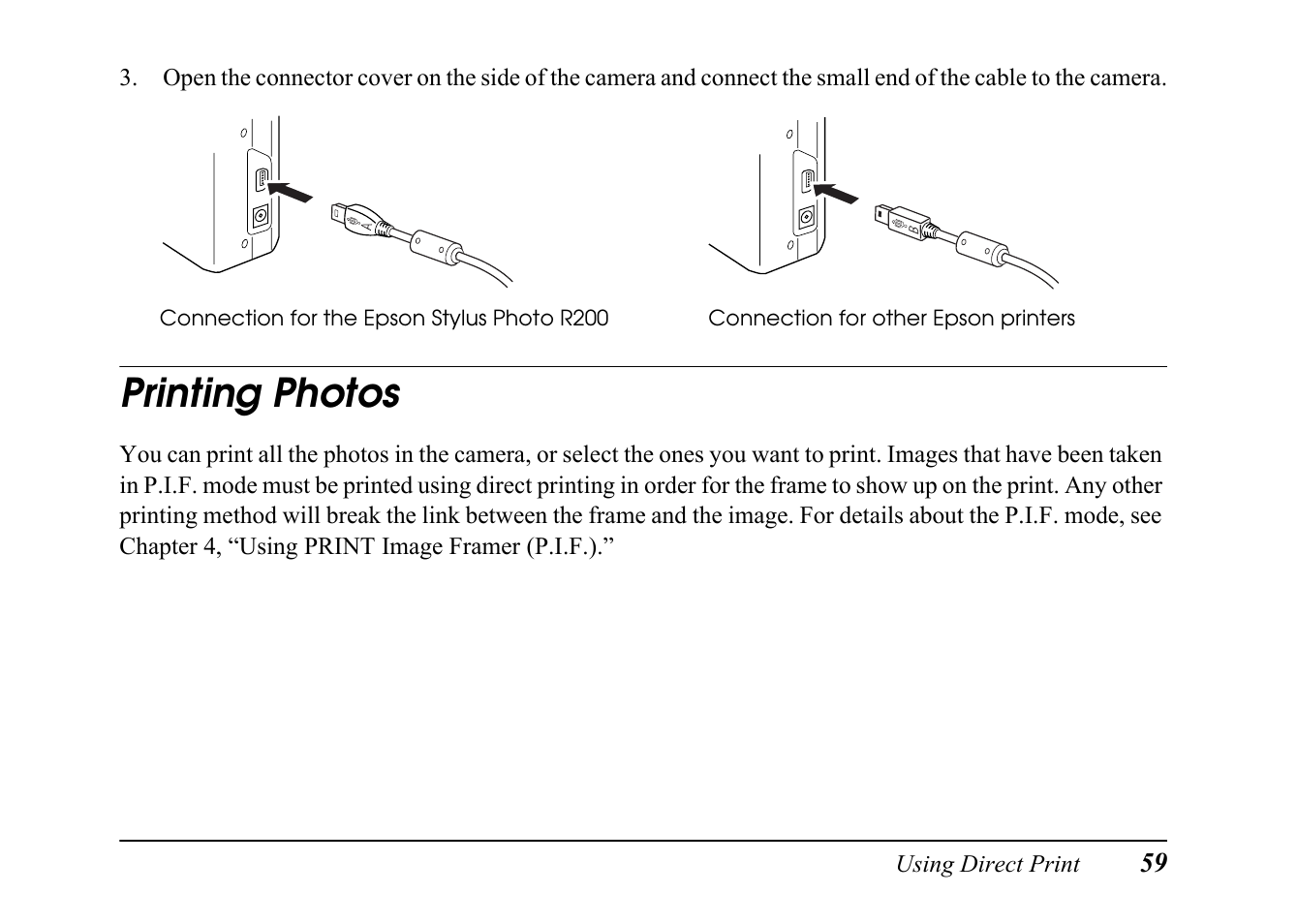 Printing photos | Epson PC L-41 User Manual | Page 59 / 94