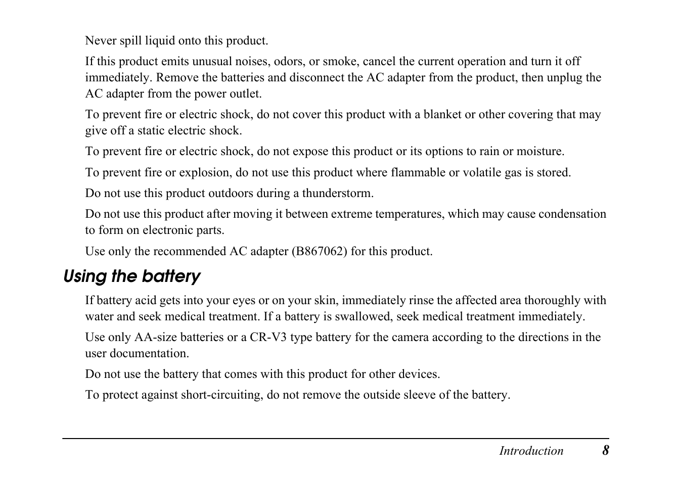 Using the battery | Epson PC L-41 User Manual | Page 8 / 94