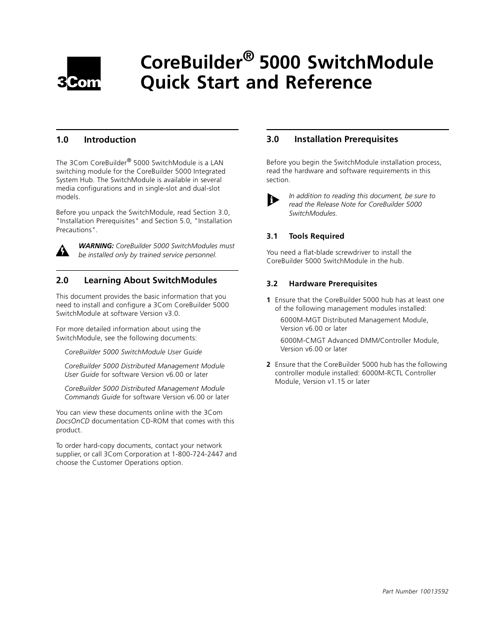 3Com COREBUILDER 5000 User Manual | 16 pages