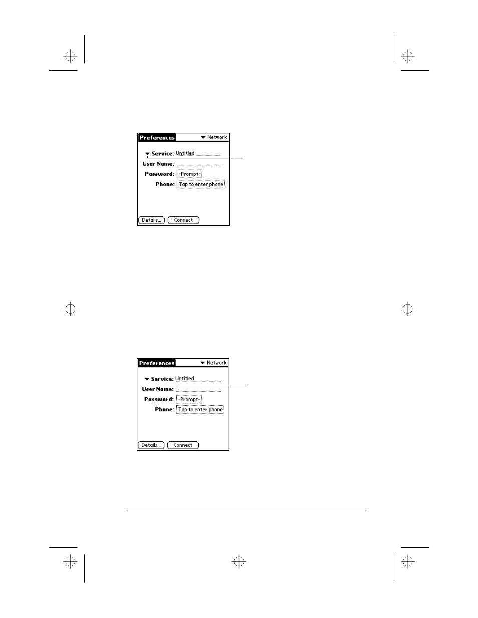 To select a service, Entering a user name, To enter a user name | 3Com III User Manual | Page 117 / 171