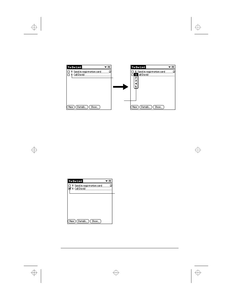 To set a priority level for a to do item, Checking off a to do item, To check off a to do item | 3Com III User Manual | Page 141 / 171