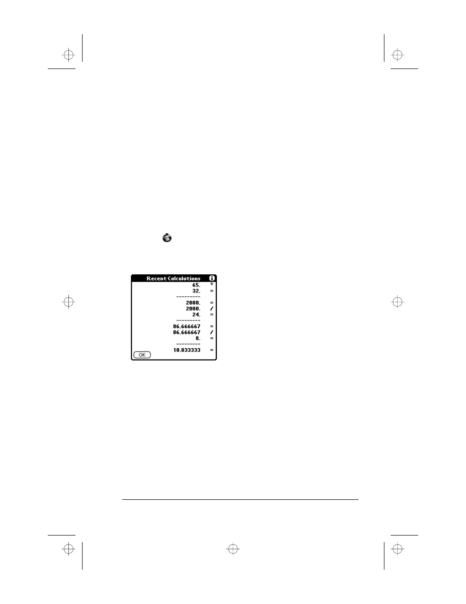 Calculator menu commands, Recent calculations, To display the recent calculations | 3Com III User Manual | Page 21 / 171