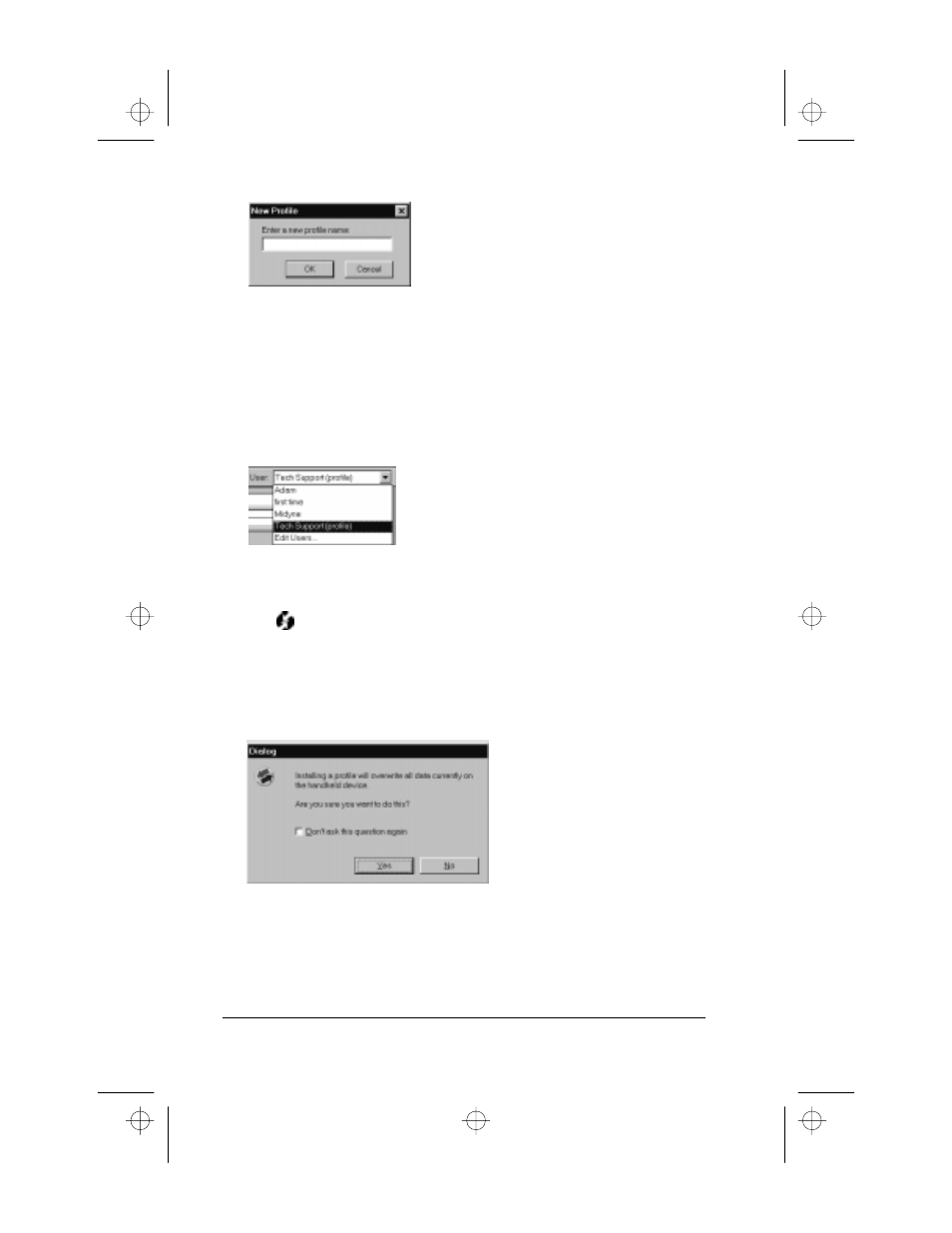 To use a profile for the first-time hotsync operat | 3Com III User Manual | Page 66 / 171