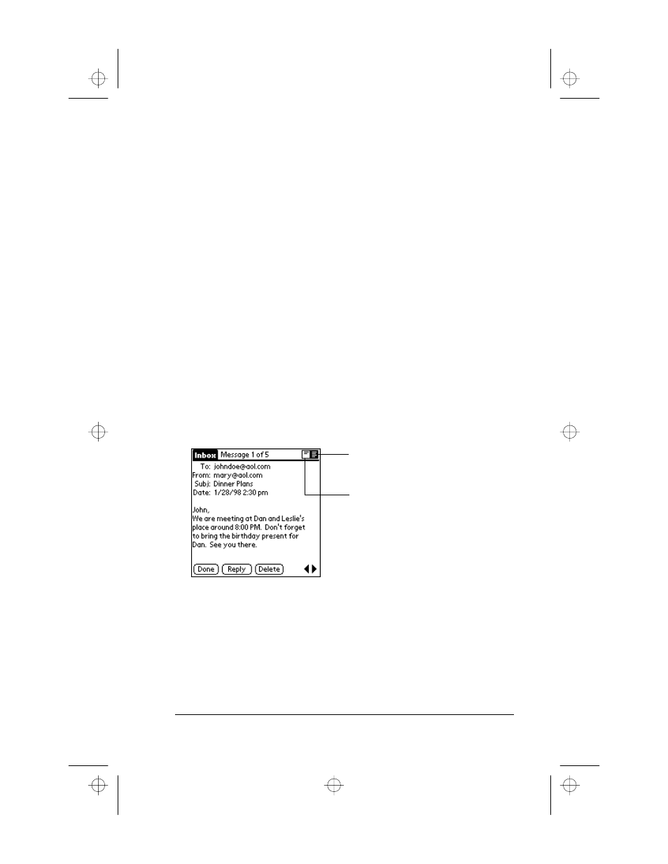 To close a message, Message fonts, Displaying full header information | To display full header information | 3Com III User Manual | Page 73 / 171