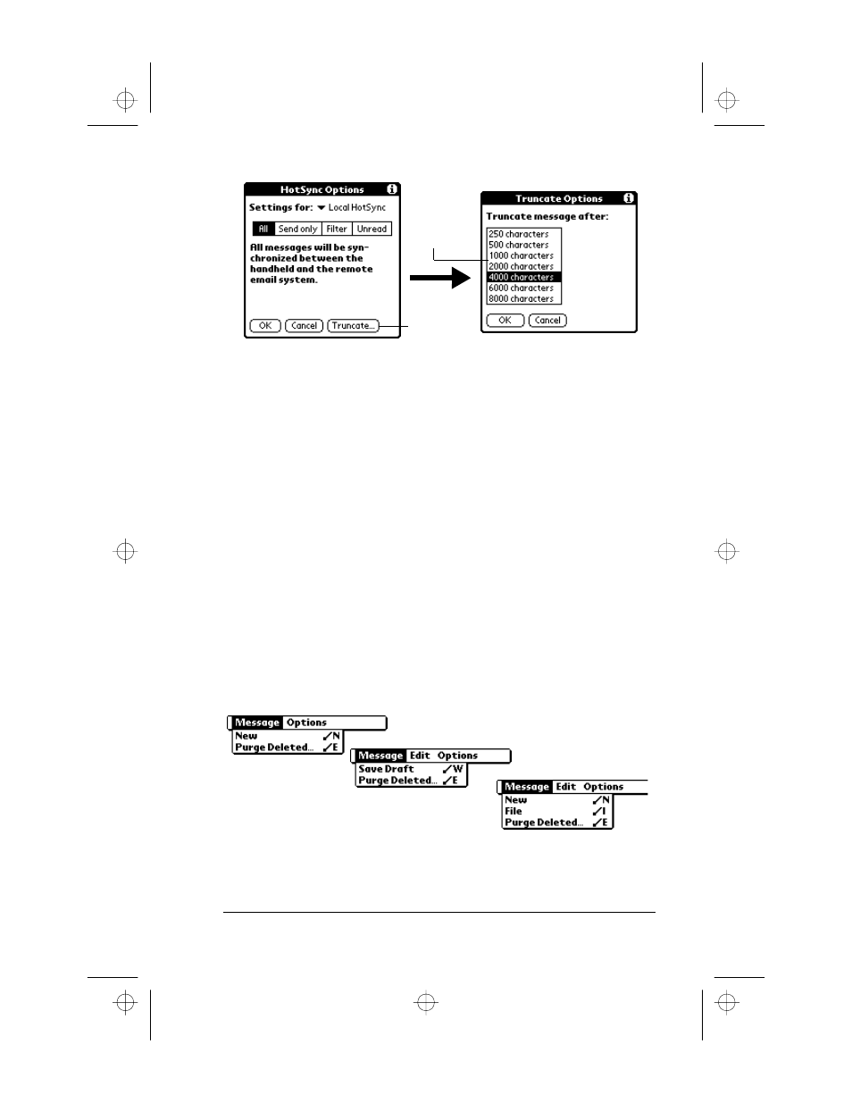 Mail menu commands, Message menu | 3Com III User Manual | Page 95 / 171