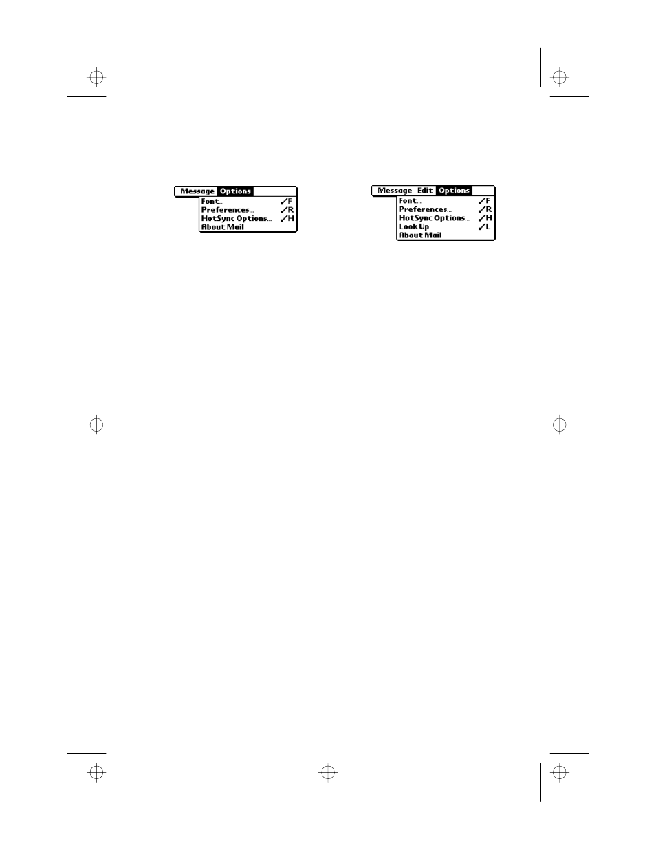 Options menu | 3Com III User Manual | Page 97 / 171