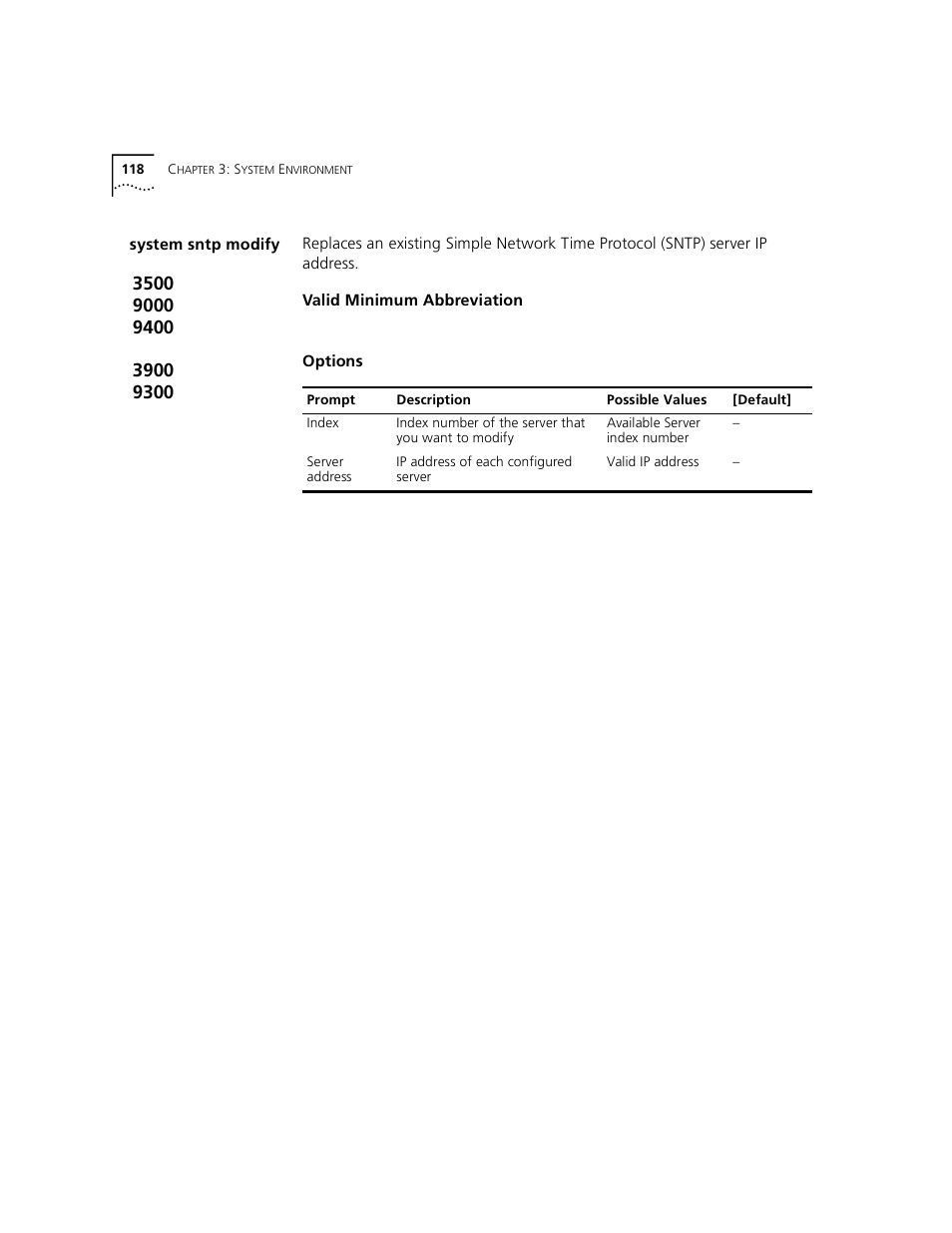 System sntp modify | 3Com 3500 User Manual | Page 118 / 784
