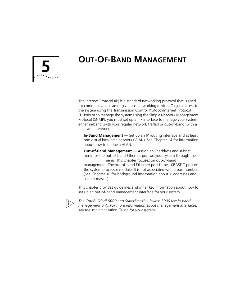 Out-of-band management, Anagement | 3Com 3500 User Manual | Page 149 / 784