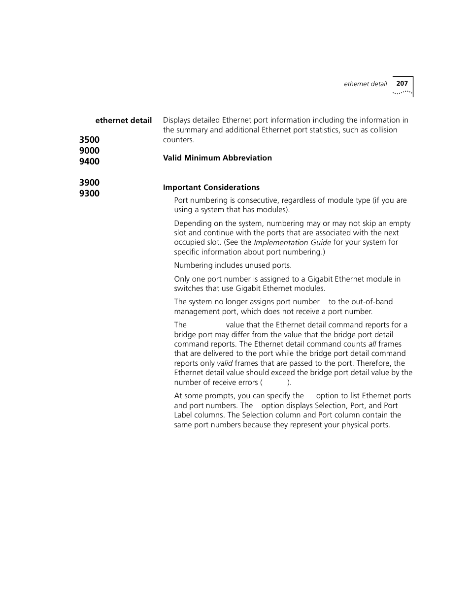 Ethernet detail | 3Com 3500 User Manual | Page 207 / 784