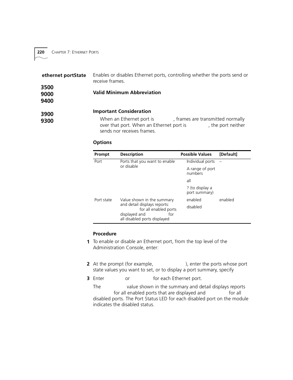 Ethernet portstate | 3Com 3500 User Manual | Page 220 / 784