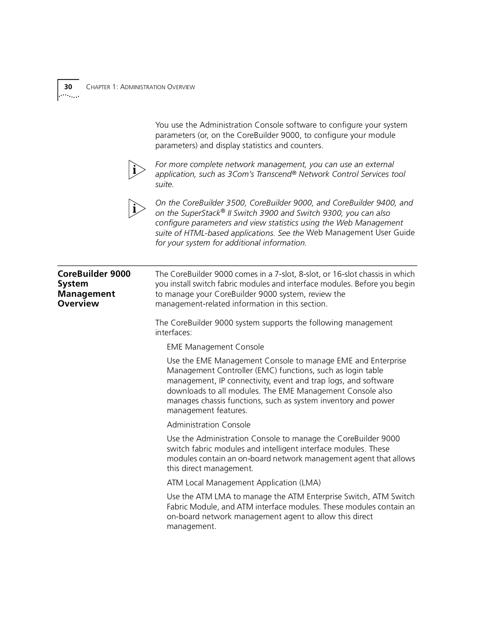 Corebuilder9000 system management overview, Corebuilder 9000 system management overview | 3Com 3500 User Manual | Page 30 / 784