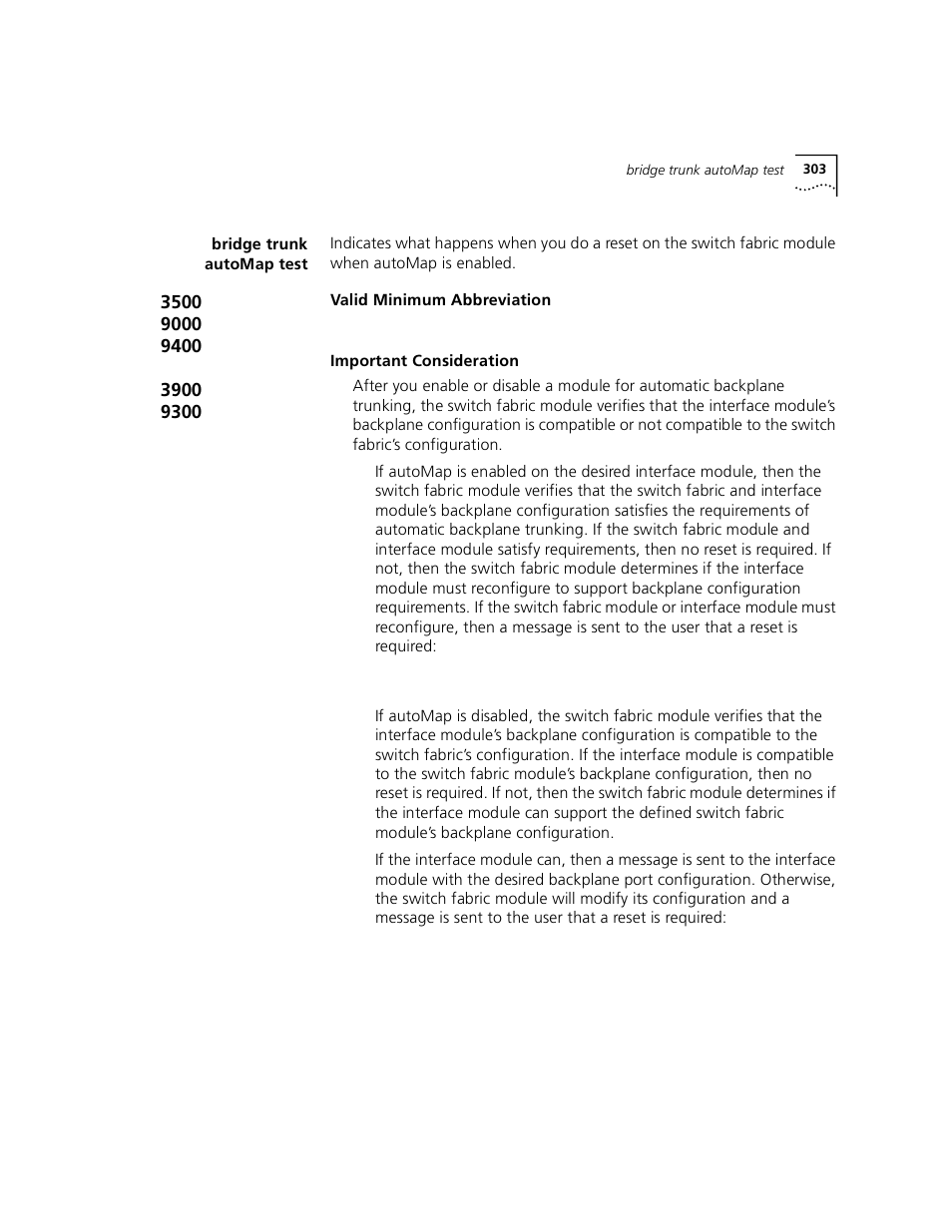 Bridge trunk automap test | 3Com 3500 User Manual | Page 303 / 784