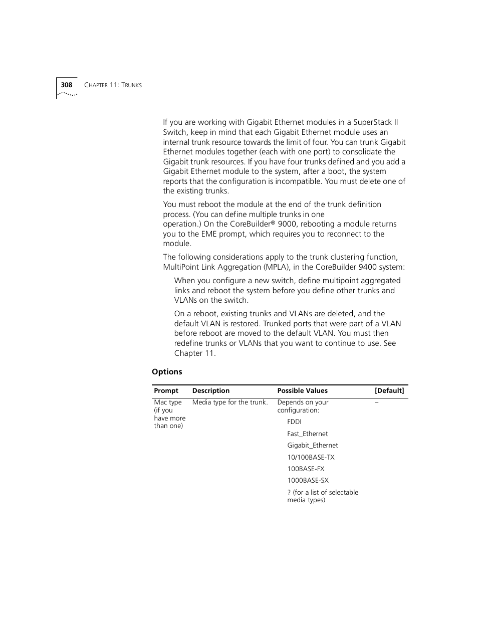 Operation.) on the corebuilder | 3Com 3500 User Manual | Page 308 / 784