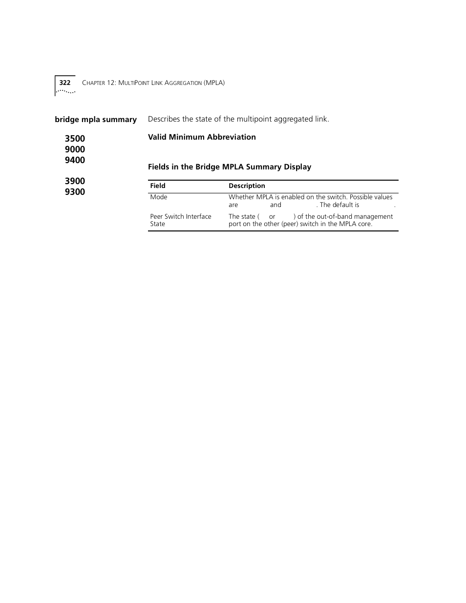 Bridge mpla summary | 3Com 3500 User Manual | Page 322 / 784
