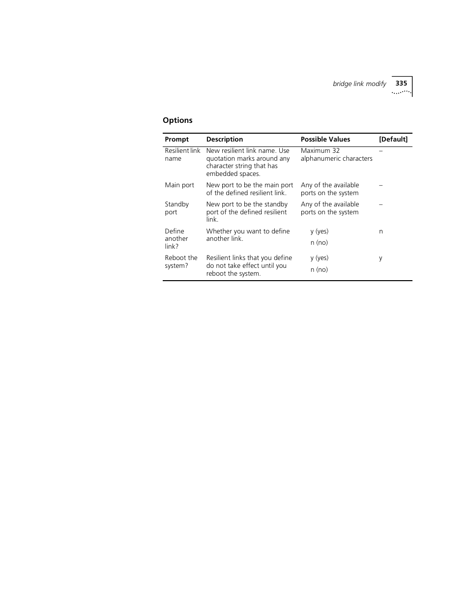 Options | 3Com 3500 User Manual | Page 335 / 784