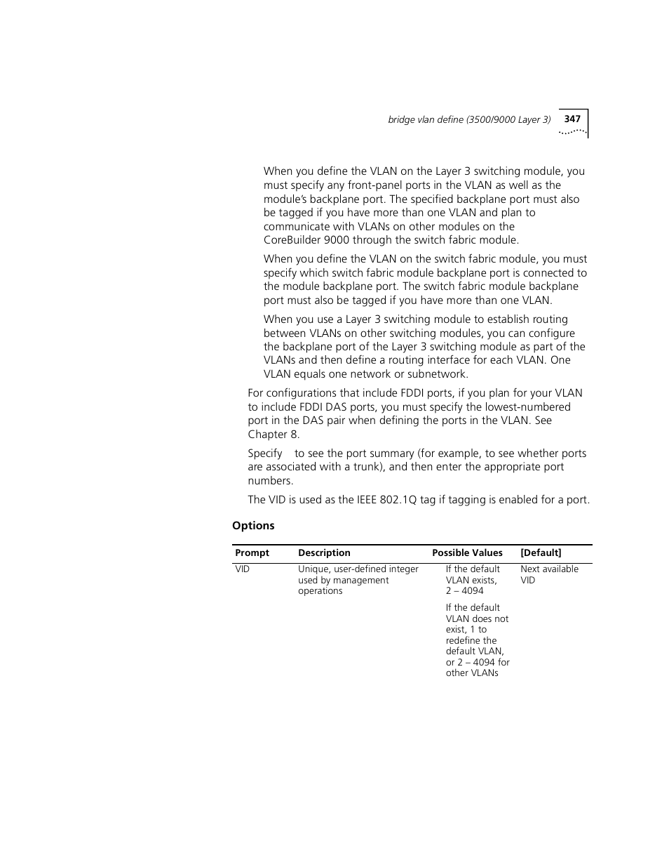 Specify | 3Com 3500 User Manual | Page 347 / 784