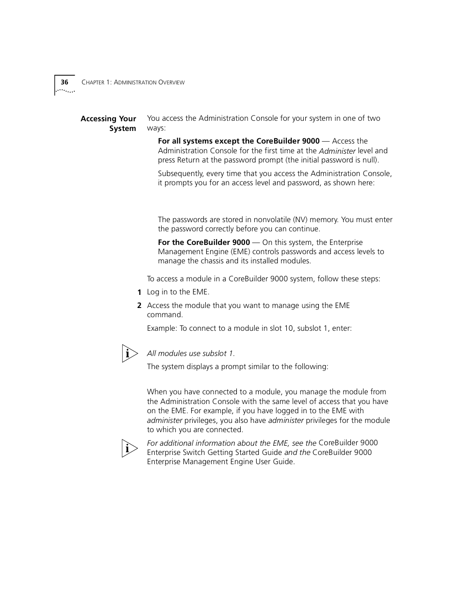 Accessing your system | 3Com 3500 User Manual | Page 36 / 784