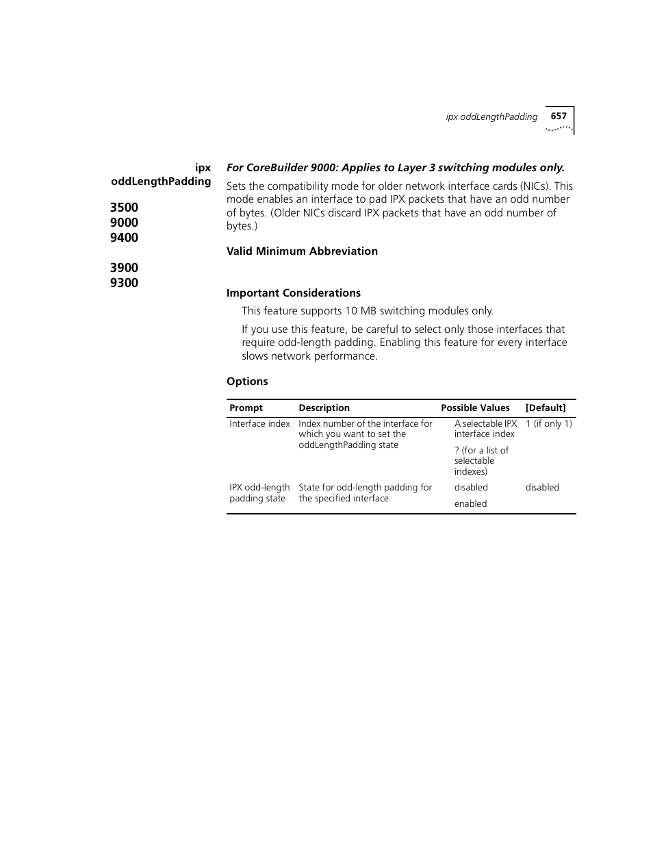 Ipx oddlengthpadding | 3Com 3500 User Manual | Page 657 / 784