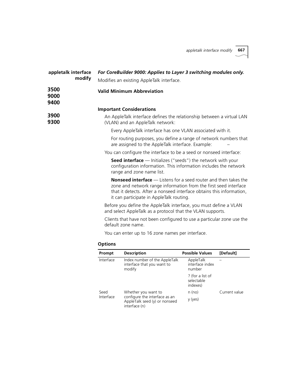 Appletalk interface modify | 3Com 3500 User Manual | Page 667 / 784