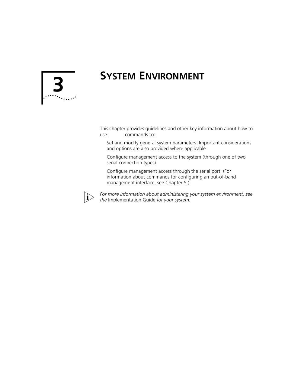 System environment, Ystem, Nvironment | 3Com 3500 User Manual | Page 67 / 784